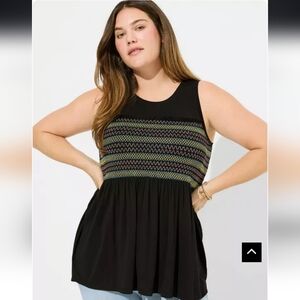 Torrid Super Soft Cre Neck  Tank Top with Colorful Design - # 28